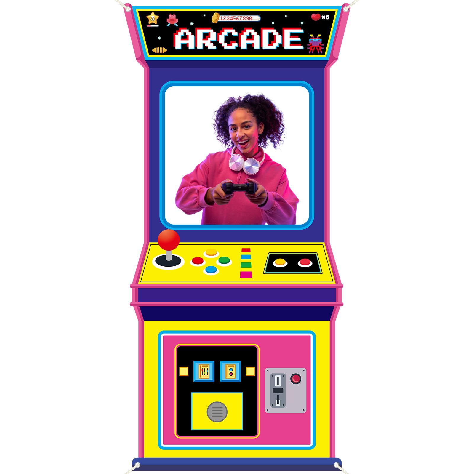 Retro Gaming Decor - Tło fotograficzne w stylu retro z