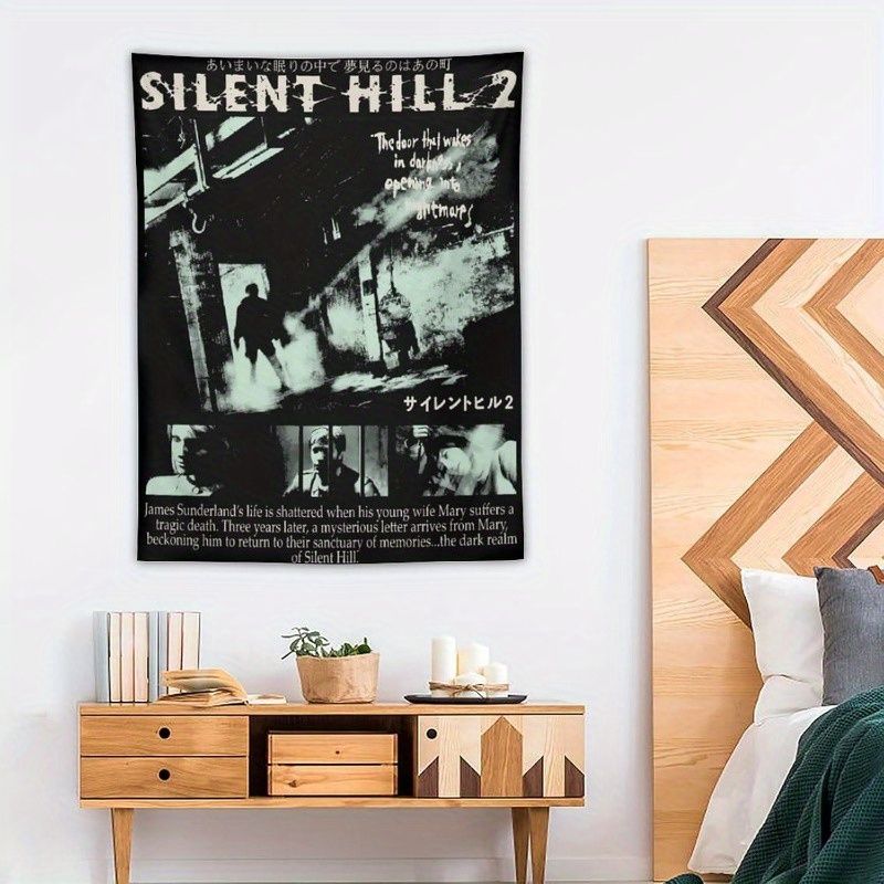 Retro Gaming Decor - VIKAMA Czarno-biała retro horrorowa gra, plakat,