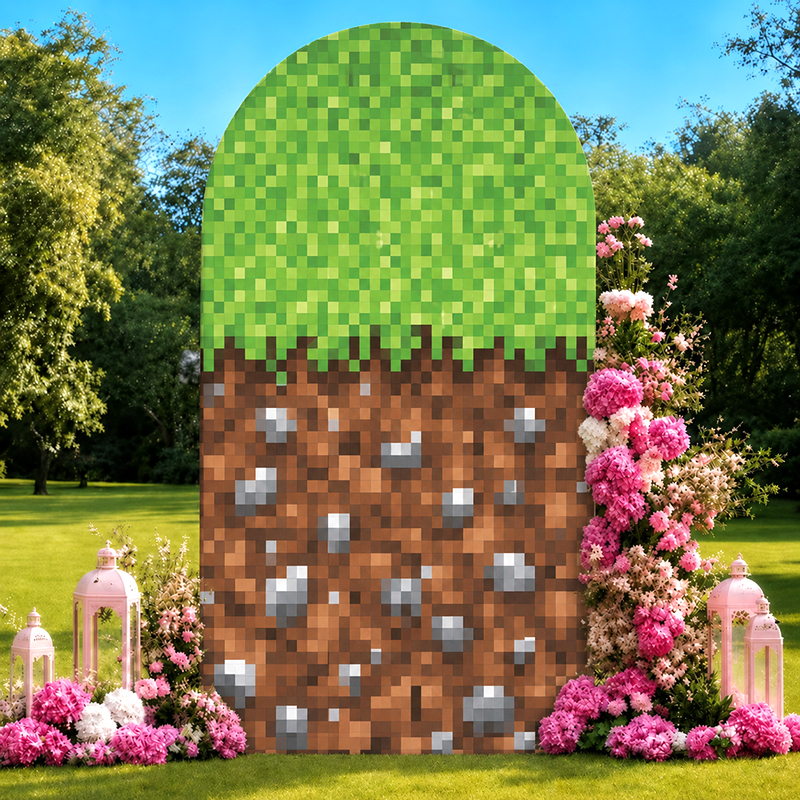 Retro Gaming Decor - Tło w stylu retro pixel, tkanina