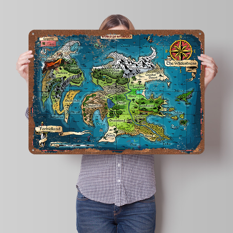 World Of Retro Gaming - Mapa Fantasy World of Mythflict, plakat