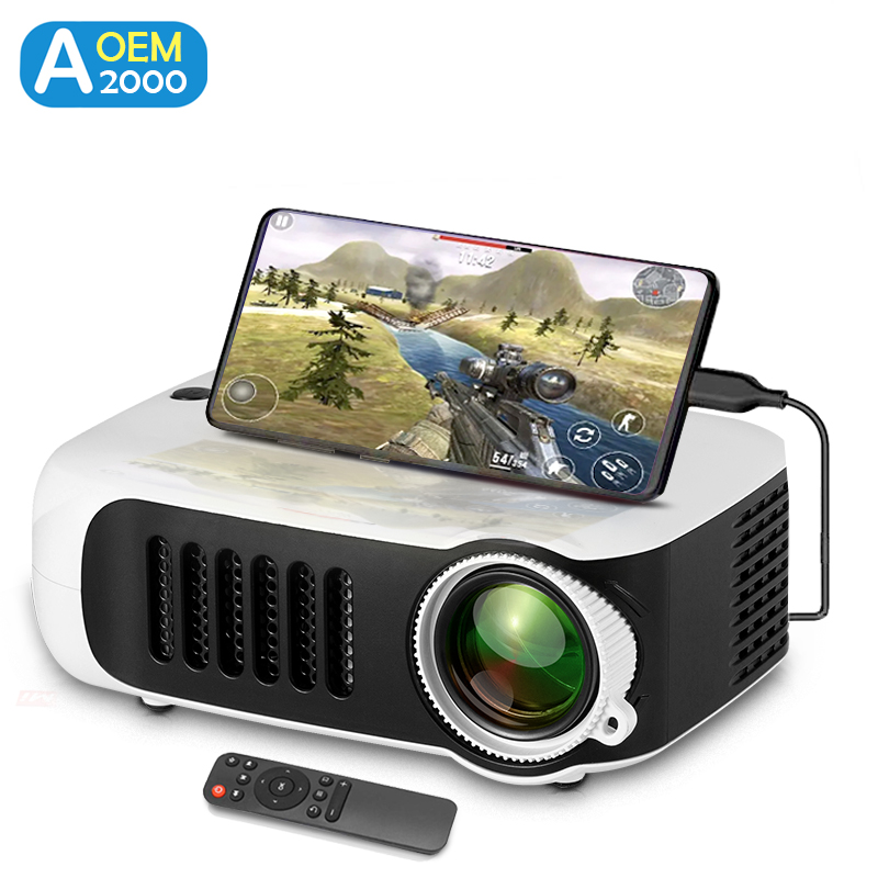 Retro Gaming Projector - A2000 Mini projektor Przenośny projektor LED