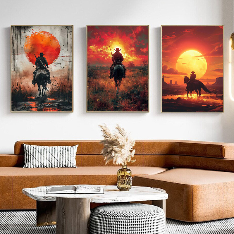 Retro Gaming Decor - Klasyczna Gra Retro Postać Kowboja Red