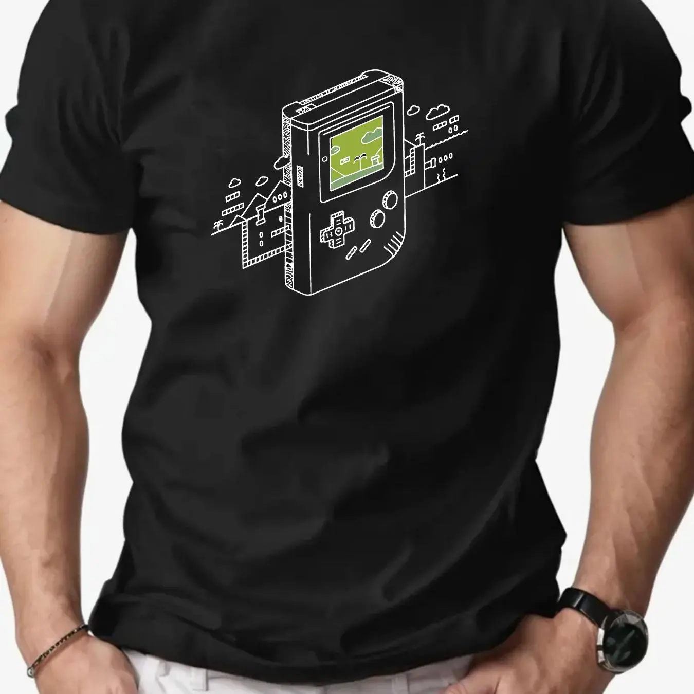Retro Gaming Design - Męska koszulka z grafiką retro gier,