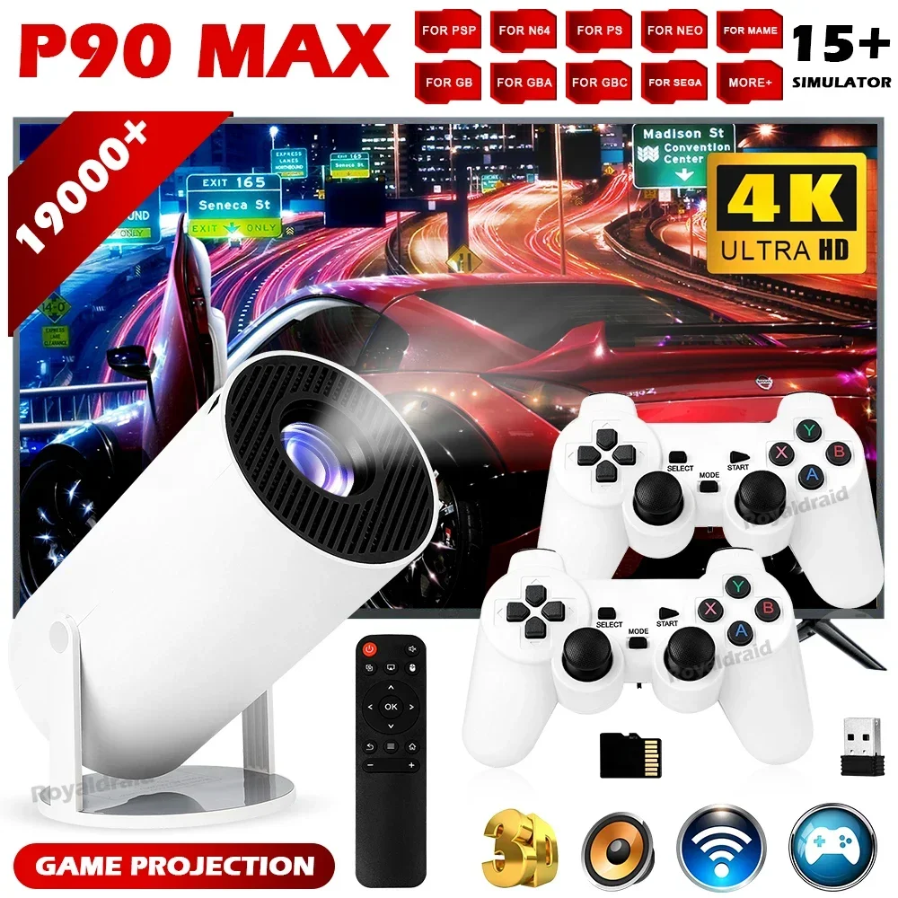 Retro Gaming With Projector - Przenośna inteligentna konsola do gier wideo