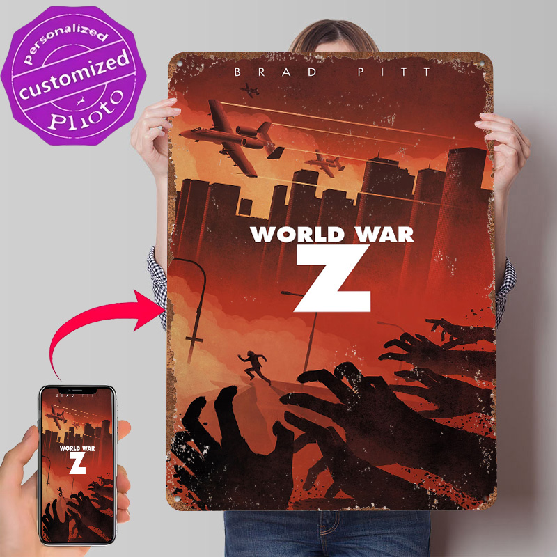 World Of Retro Gaming - World War Z Alternatywny Metalowy Plakat