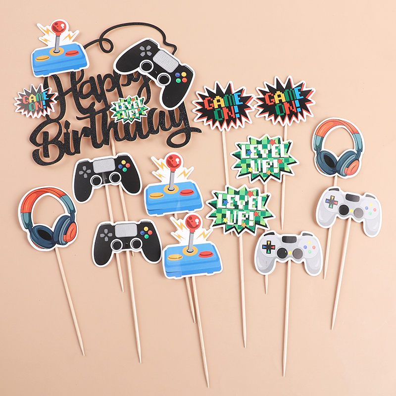 Retro Gaming Decor - 13 szt. Retro Toppery na Tort