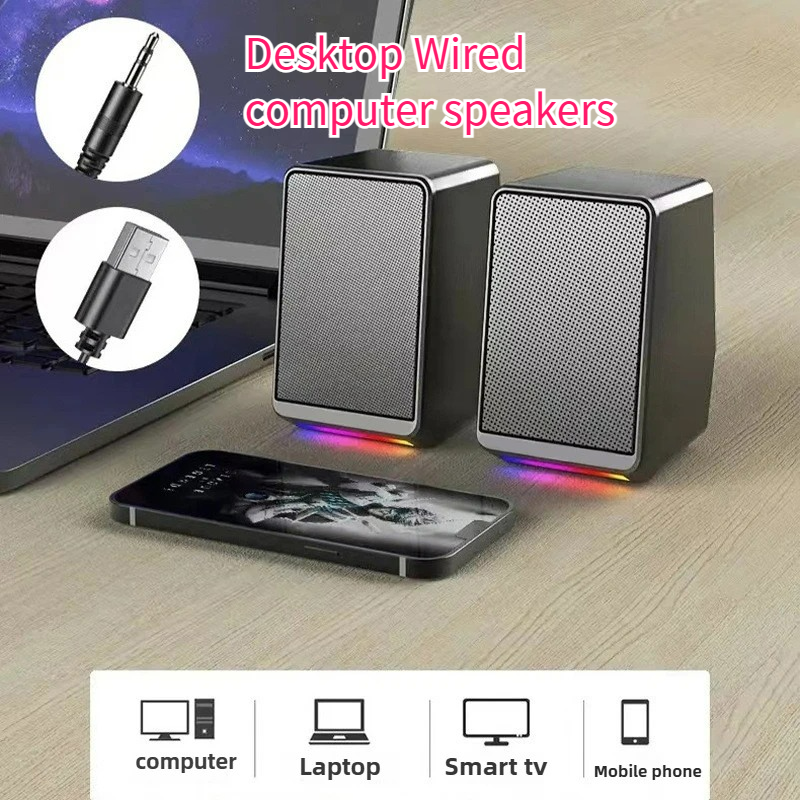 Retro Gaming Projector - 2'' USB Mini Komputerowe Głośniki Stereo