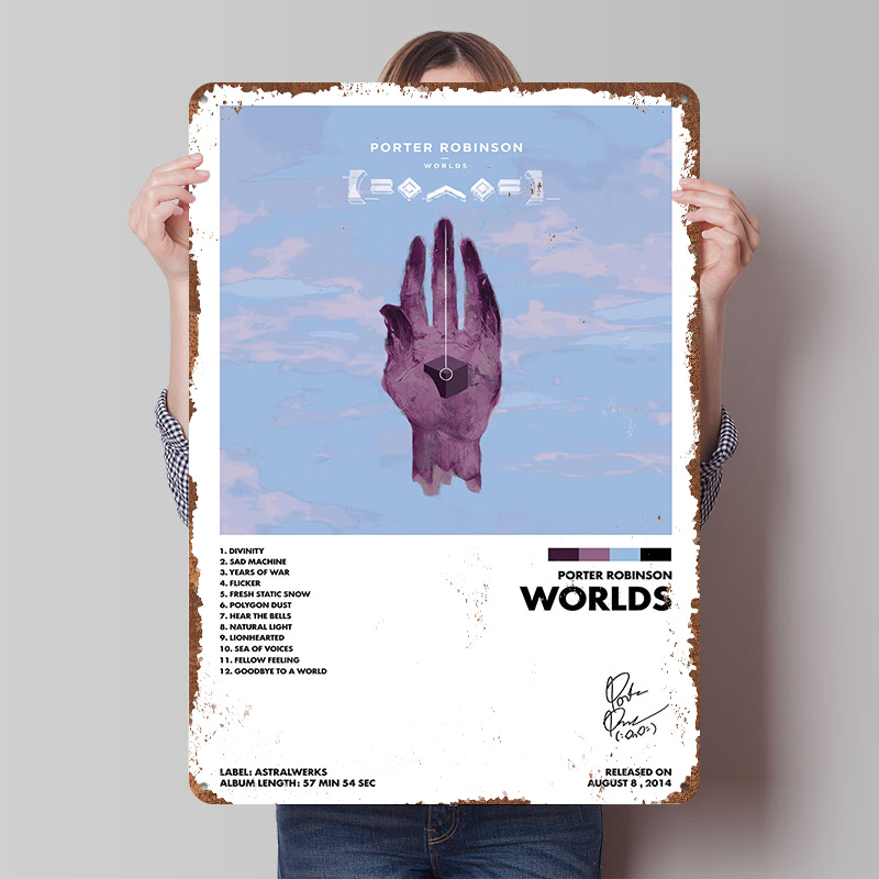 World Of Retro Gaming - Porter Robinson Worlds Metalowy Plakat Personalizowana