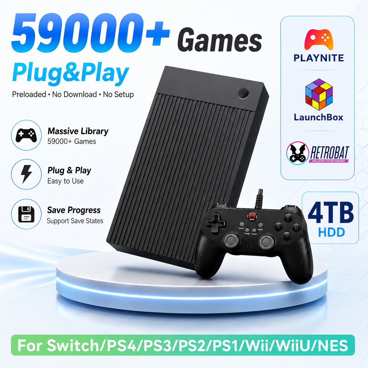 Retro Gaming Emulator Pc - Przenośny dysk twardy 4TB z 59599