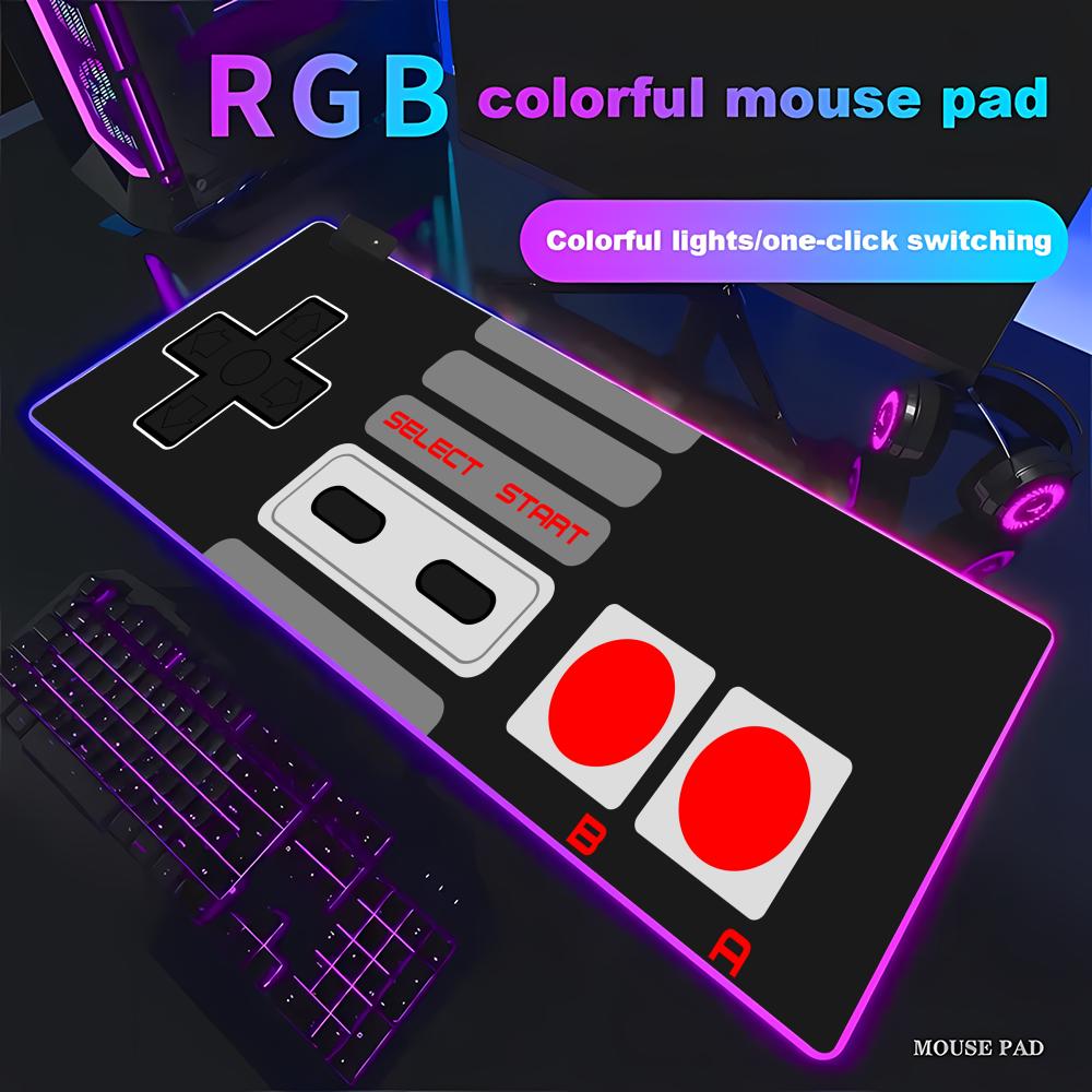 Retro Gaming Desk - Duża podkładka pod mysz RGB Retro