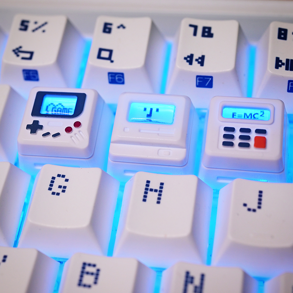 Retro Gaming Fun - Zestaw przezroczystych nakładek na klawisze do