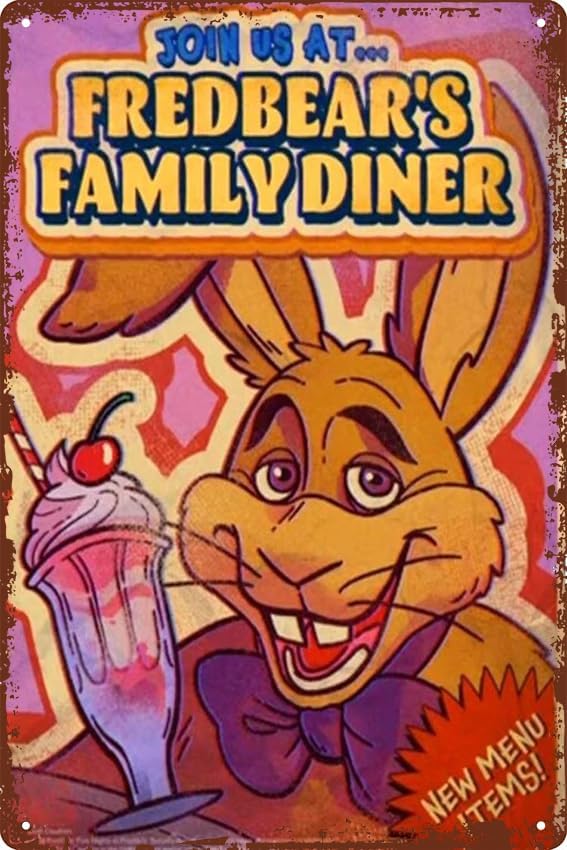 Retro Gaming Decor - Plakat Metalowy Retro FNAF Fred Bears