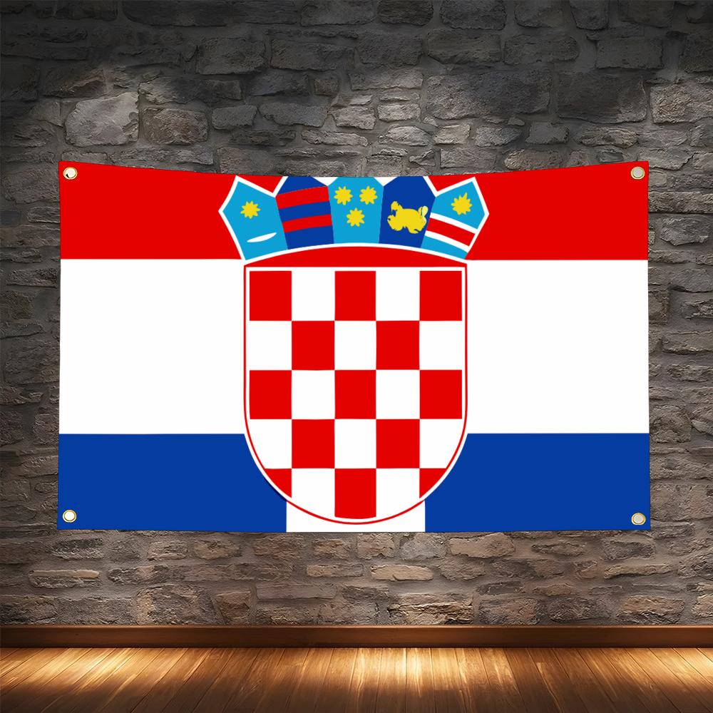 Retro Gaming Banner - 1 szt. Słynna chorwacka flaga, retro