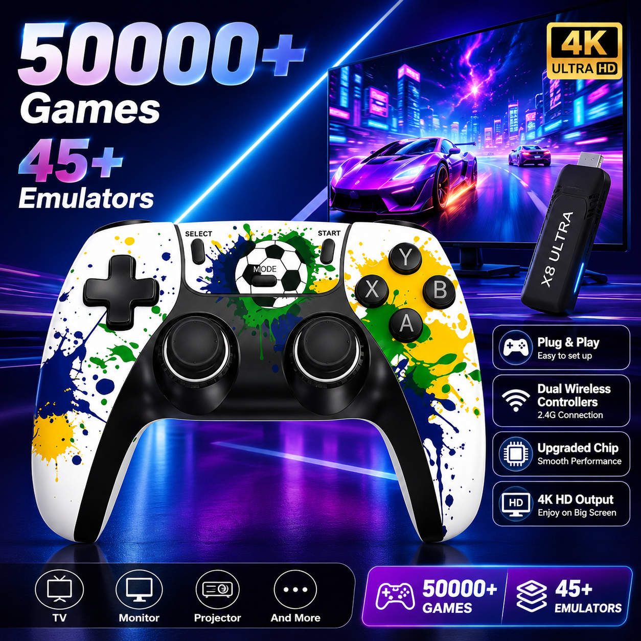Retro Gaming Qss - Konsola do gier X8 Ultra Football