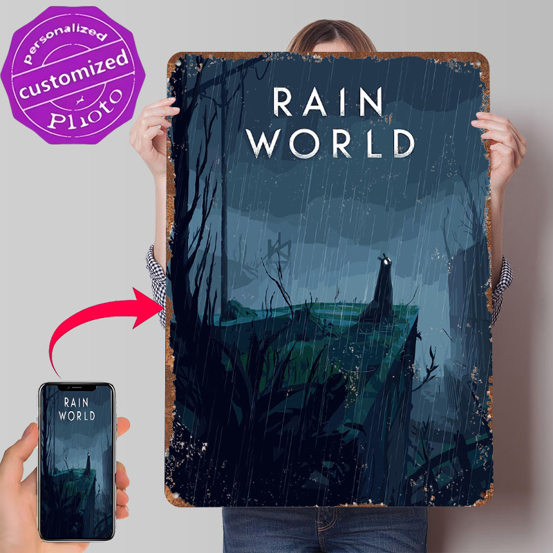 World Of Retro Gaming - Plakat Metalowy Rain World - Grafika