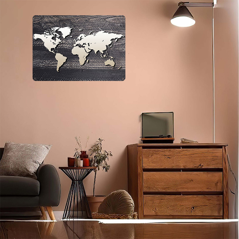 Mapa Świata 4 Metalowy Plakat  – World Of Retro Gaming recenzja i cena