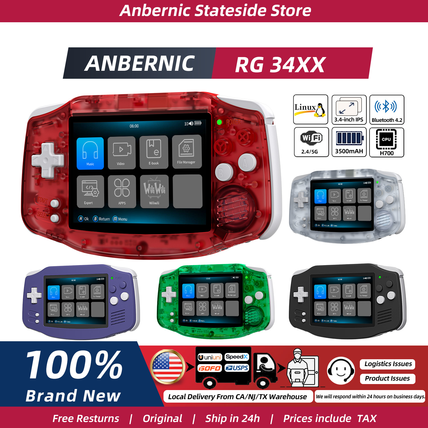 ANBERNIC RG34XX Retro Konsola  – Retro Gaming Qss recenzja i cena