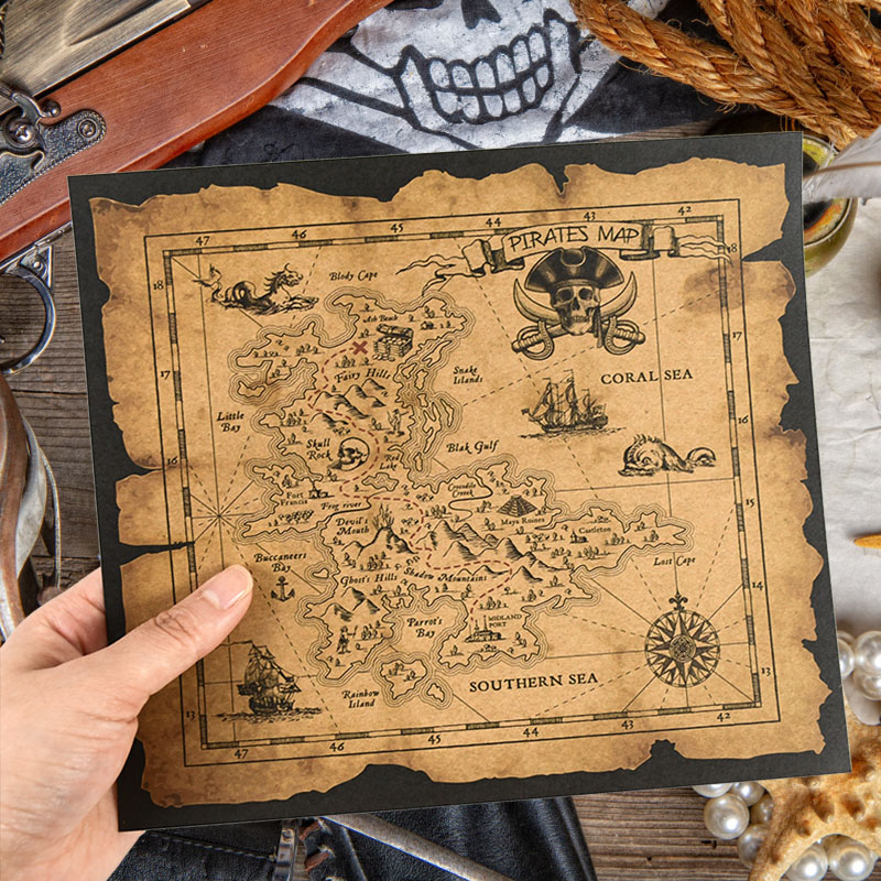 Mapa poszukiwań skarbów pirató – Retro Gaming Decor recenzja i cena
