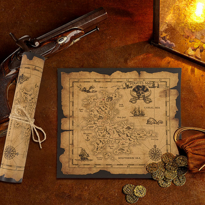 Mapa poszukiwań skarbów pirató – Retro Gaming Decor recenzja i cena