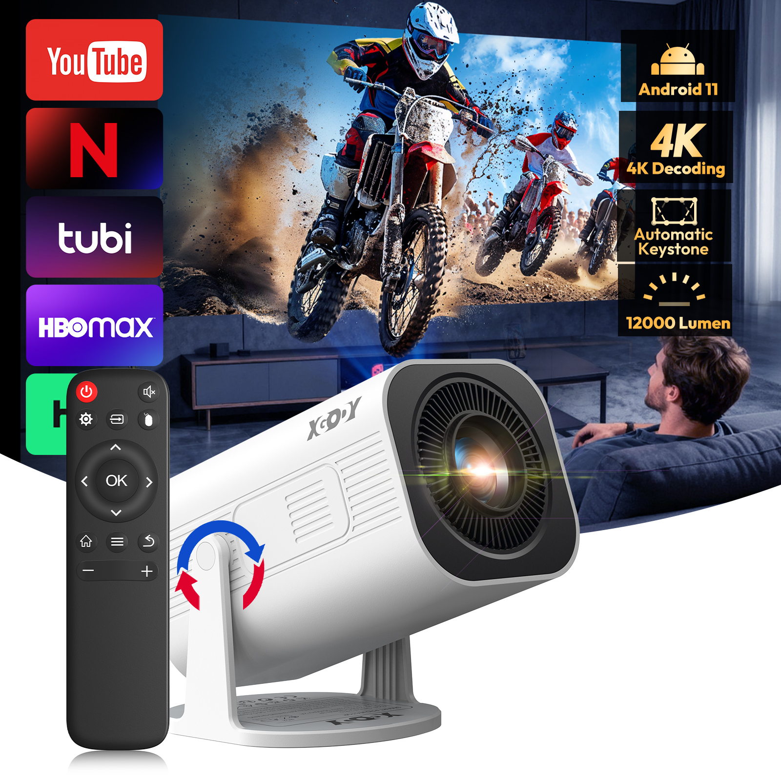 Projektor XGODY Gimbal 3 Pro 4 – Retro Gaming Projector recenzja i cena