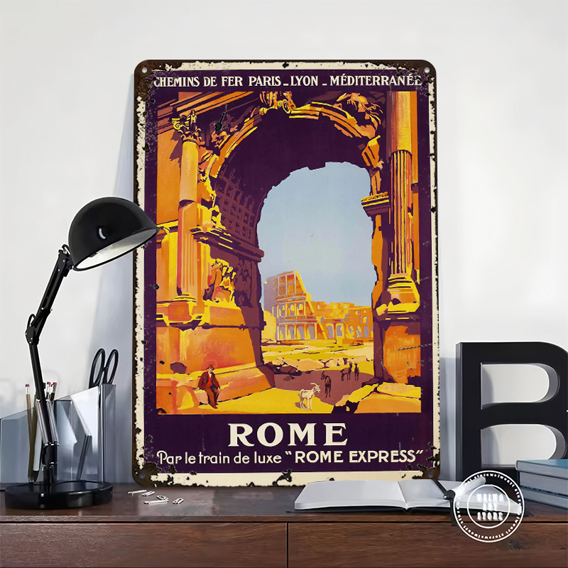 Plakat Metalowy z Motywem Rzym – Retro Gaming Desk recenzja i cena