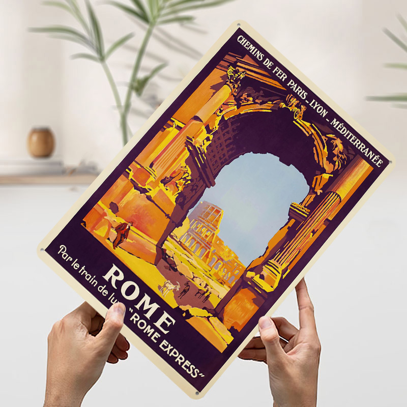 Plakat Metalowy z Motywem Rzym – Retro Gaming Desk recenzja i cena