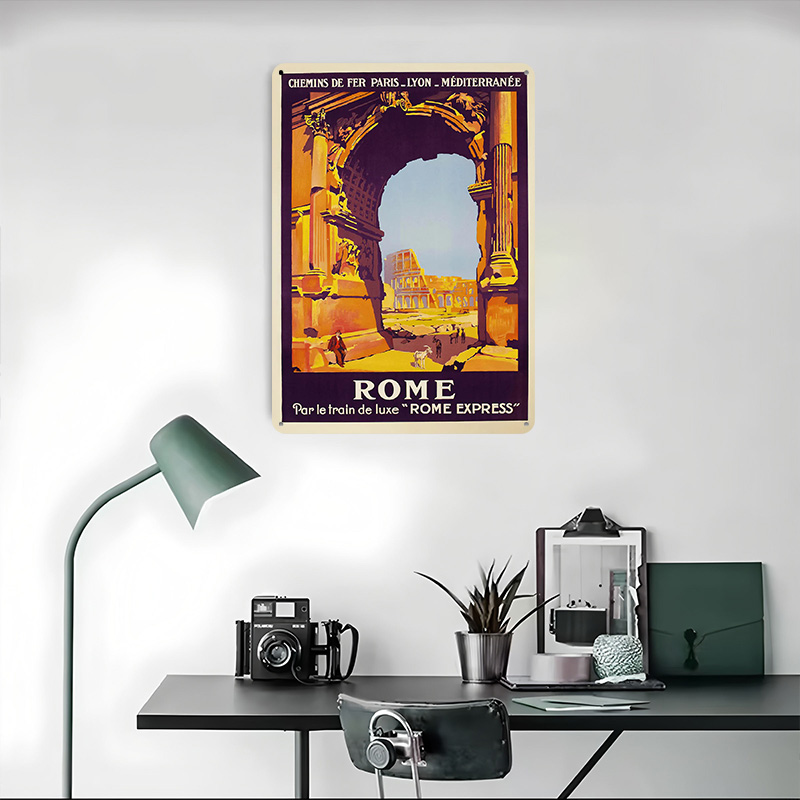 Plakat Metalowy z Motywem Rzym – Retro Gaming Desk recenzja i cena